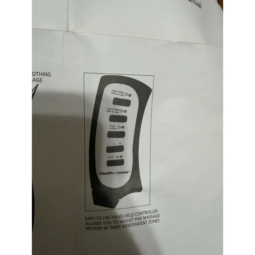 Health o Meter  Cushion Seat Massager Car House Plug 5-Motor Soothing Heat EUC